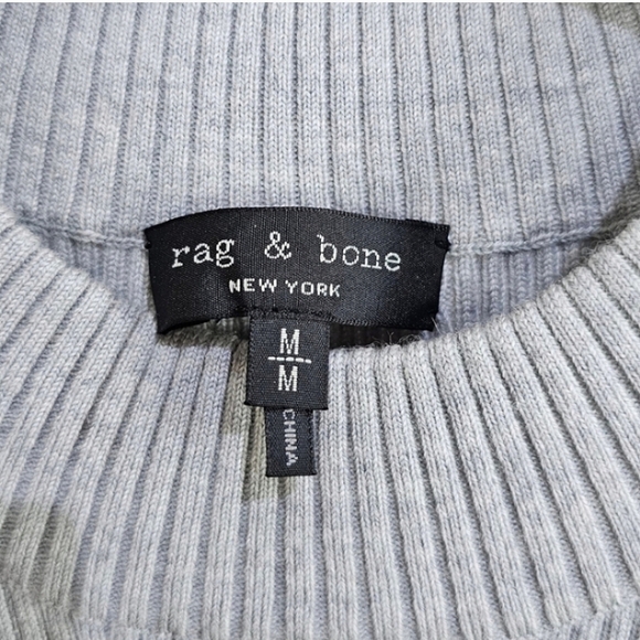 Rag & Bone Alanna Merino Wool Blend Ribbed Knit Sleeveless Sweater Gray Medium - Picture 10 of 11